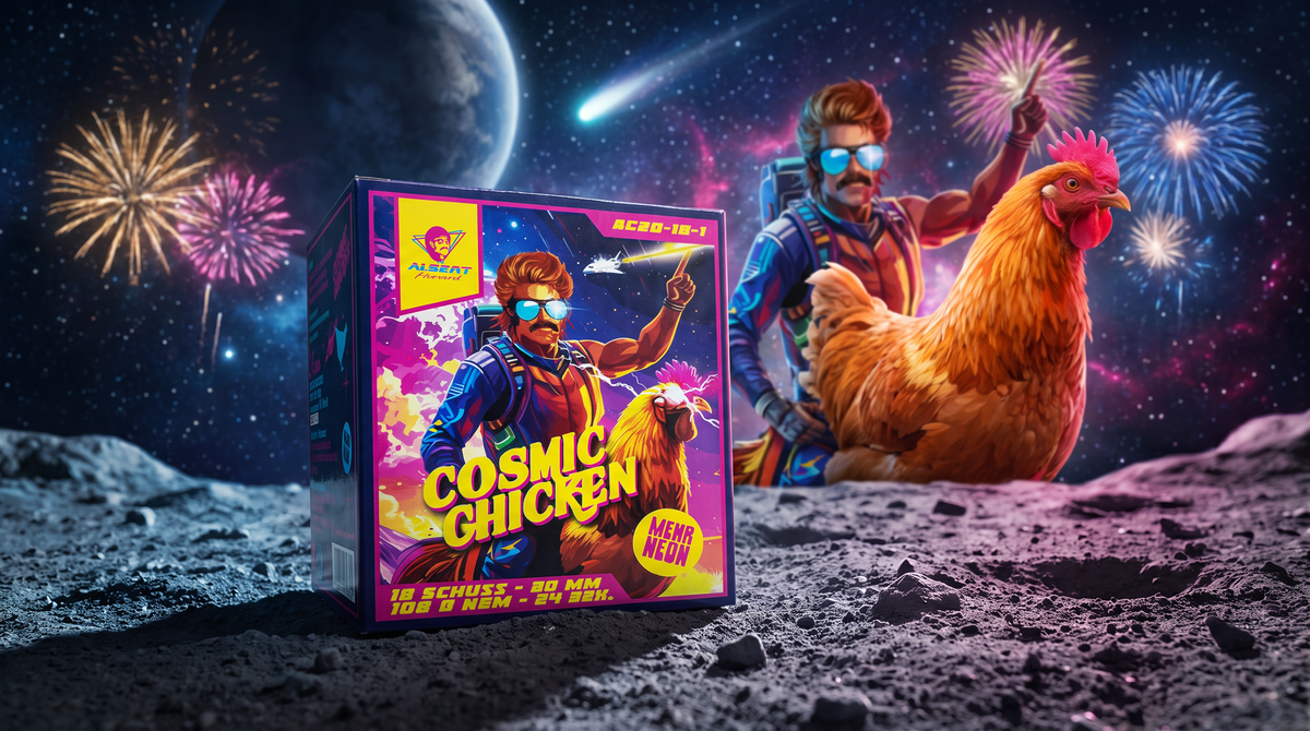 Albert Cosmic Chicken - Neon Batterie mit 12 Schuss